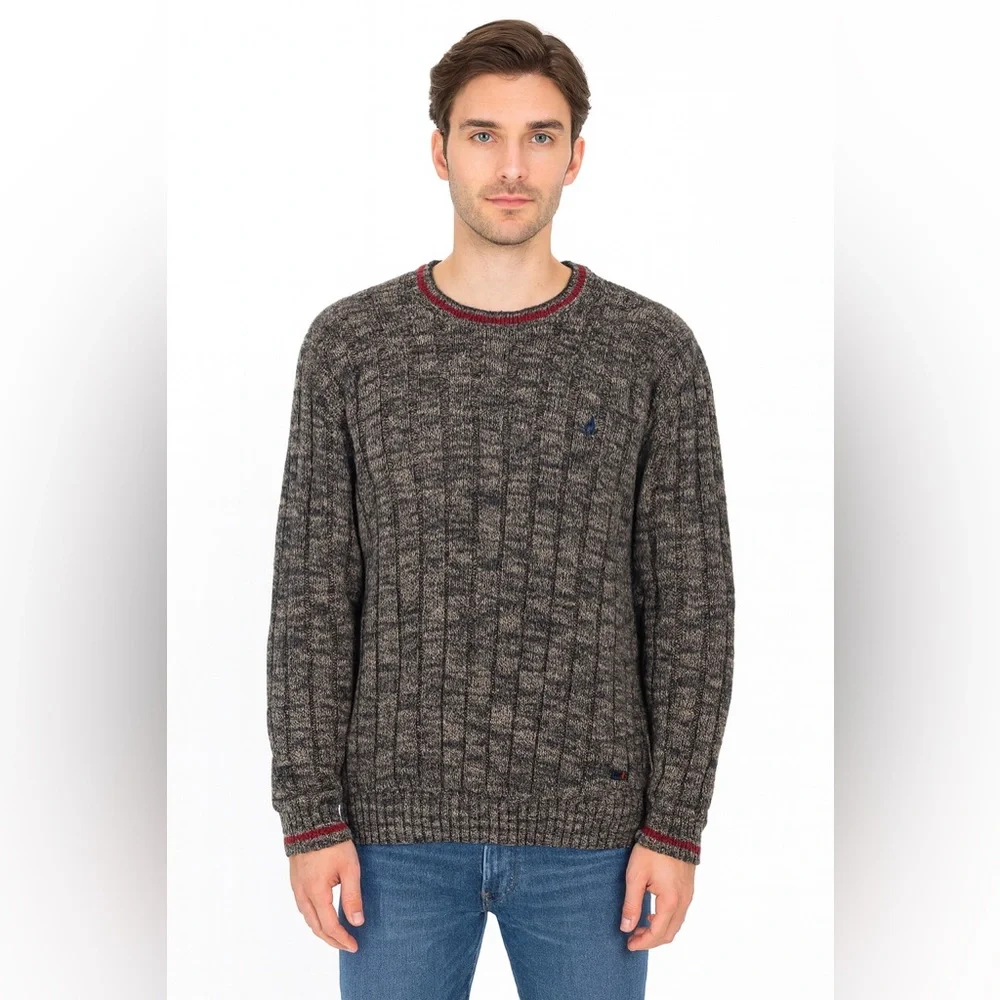 POLO RALPH LAUREN HONG KONG🇭🇰MADE Cotton Knit Pullover Sweater Marled Size LT/GL